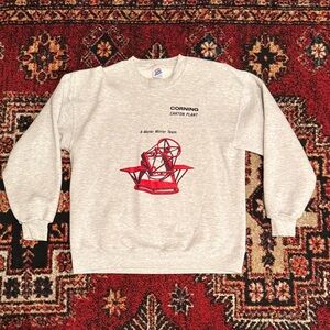 Vintage Corning Factory Gray Sweatshirt with Red Graphic
